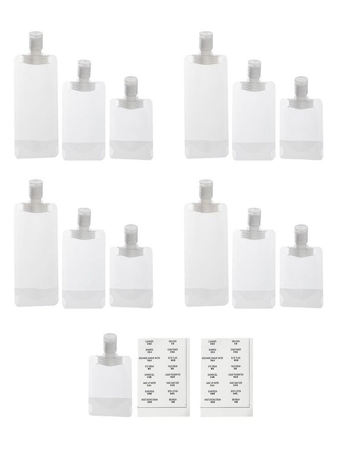 KALLORY 13Pack Travel Pouches for Toiletries,TSA Approved,Portable Containers,Stand Up Pouch,Refillable Travel Accessories for Shampoo Conditioner Lotion Soap Liquids (30/50/100ml) - Image 1